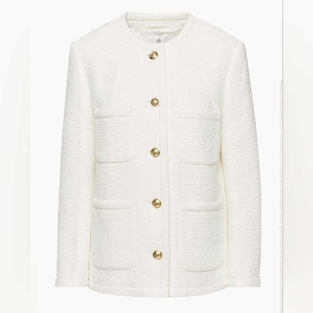 New Aritzia Babaton Celebration Tweed Jacket White Size 2XS - Picture 6 of 12